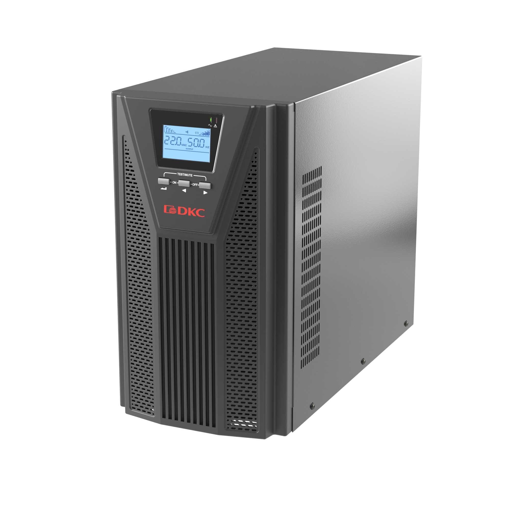 DKC Онлайн ИБП ДКС серии Small Tower, 3000 ВА/2700 Вт, 1/1, 4xSchuko, EPO, USB, RS-232, RJ45, 8x7Ач