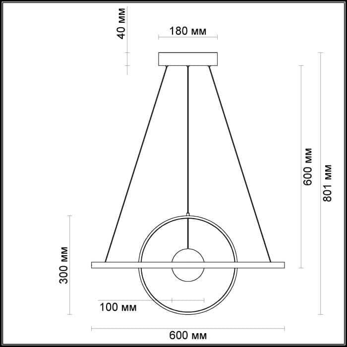 Odeon Light 4031/40L ODL18 75 черный/хром Люстра IP20 LED 40W 220V LOND — миниатюра 3