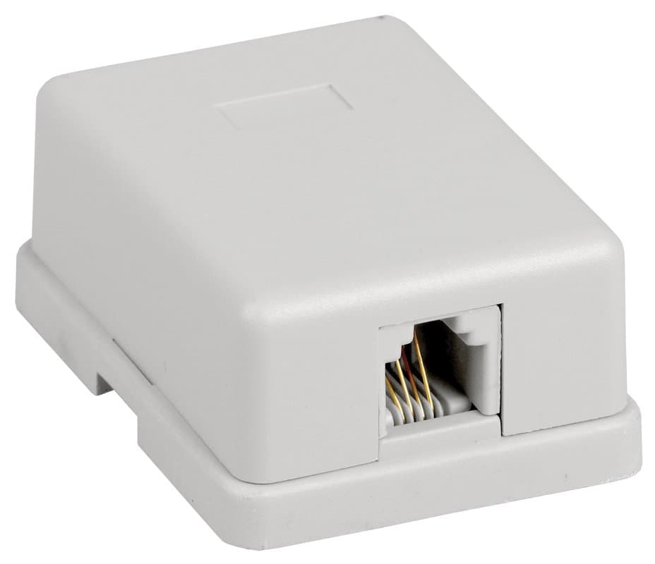 IEK ITK Настенная розетка RJ12, кат.3 UTP, 1-порт CS2-3C3U-12 — миниатюра 1