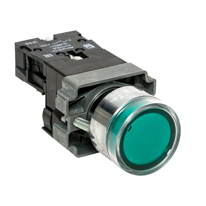 EKF PROxima Кнопка BA31 с подстветкой 230В зеленая NO IP65