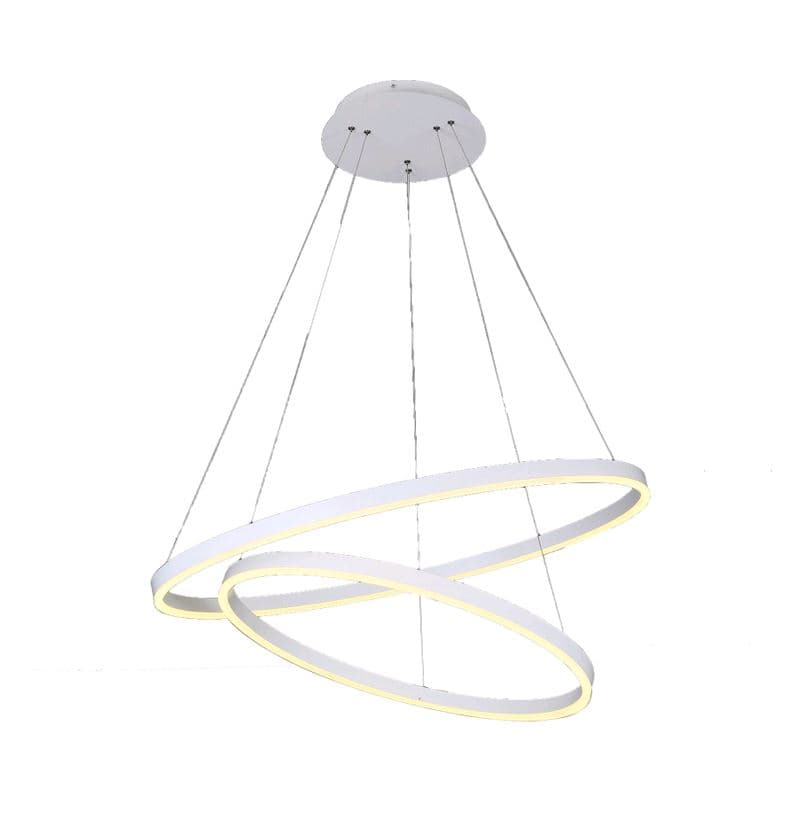 Kink Light 08220,01A(4000K) Подвес диммируемый Тор белый d80+60 h110 Led 86W (4000K)