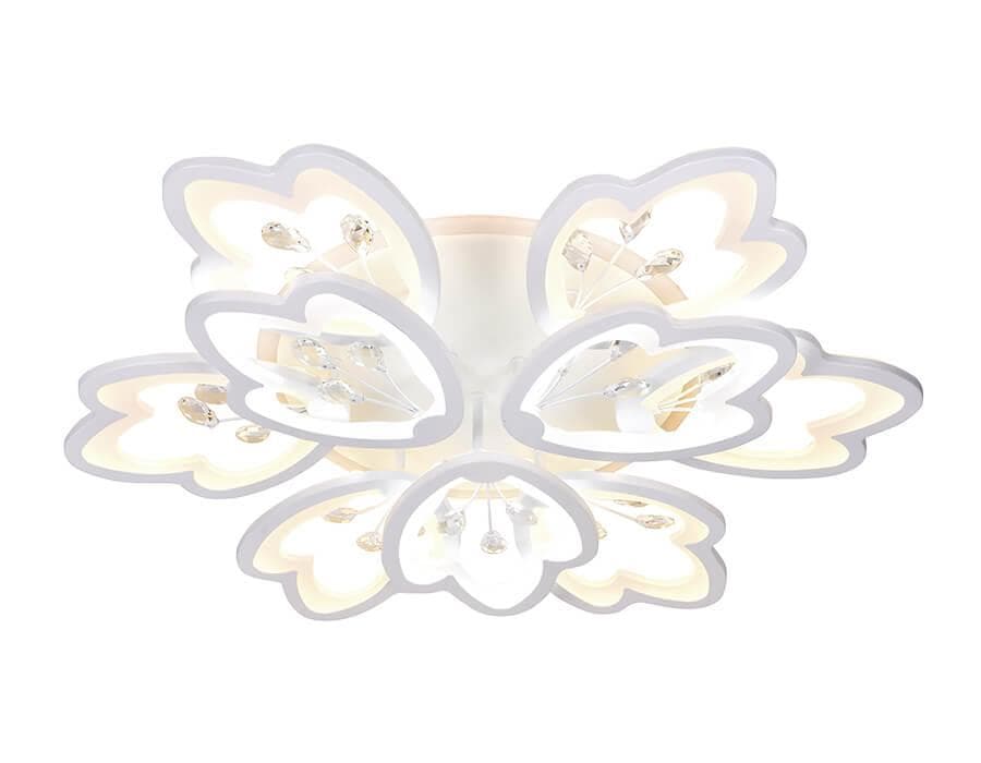 Ambrella Потолочный светодиодный светильник с пультом и подсветкой FA511/6+3 WH белый 252W+40W 3000K/6400K D750*120 (ПДУ РАДИО 2.4) — миниатюра 1