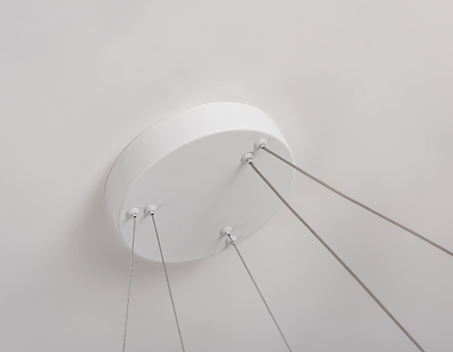 Ambrella Светильник подвесной светодиодный FL5862/2 WH белый 45W 3000K/4200K/6400K D600/400*830 (без ПДУ) — миниатюра 8