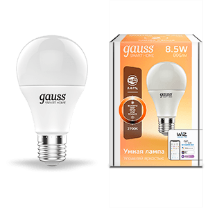 Gauss Лампа Smart Home A60 8,5W 806lm 2700К E27 диммируемая LED 1050112