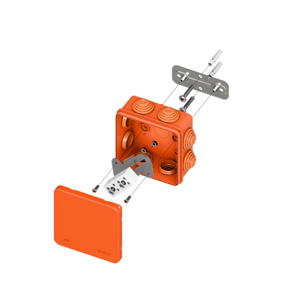 EKF Коробка огнестойкая E45 85x85x40мм с клеммниками 4 полюса 0,5-10мм2 IP55 HF