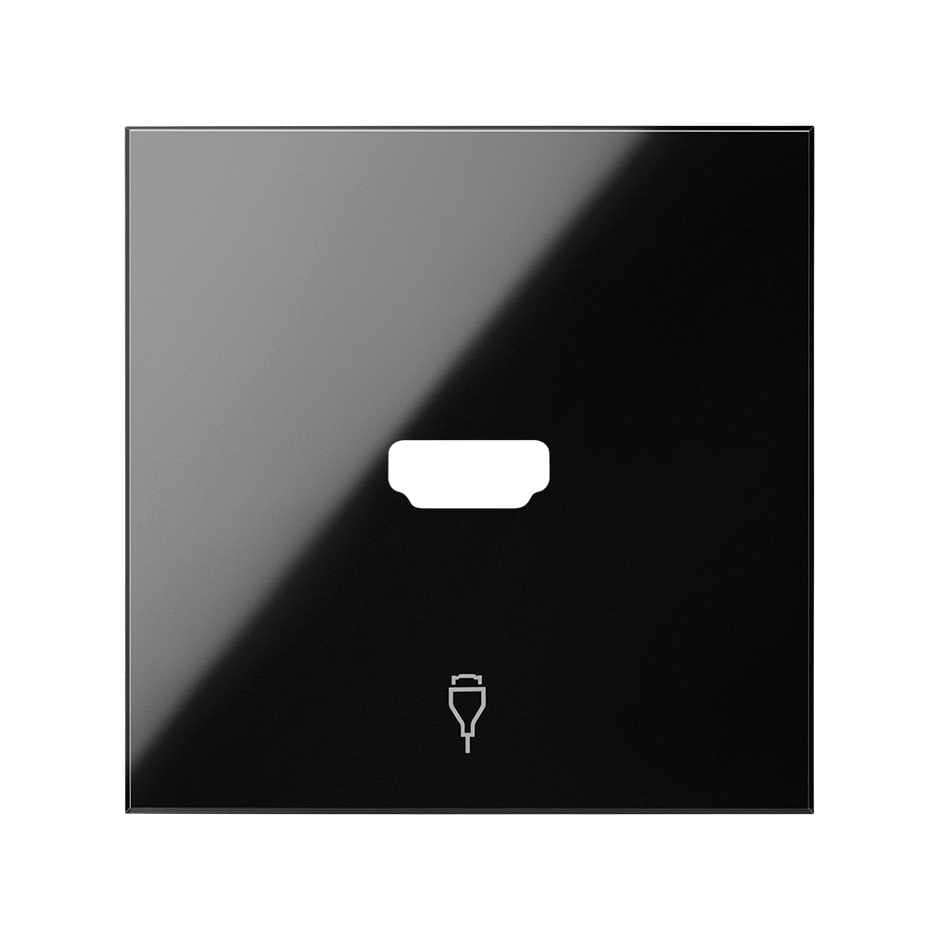 Simon 100 Черный глянец Накладка розетки HDMI 10001094-138