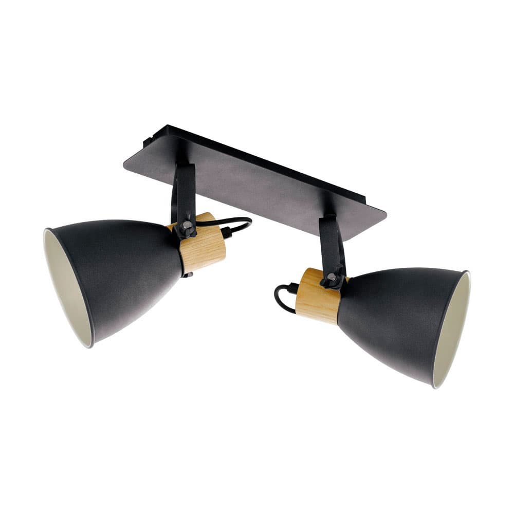 Eglo 99075 Спот COSWARTH, 2x40W(E27), L480, B140, H240, сталь, дерево/антрацит, кремово-белый, коричневый