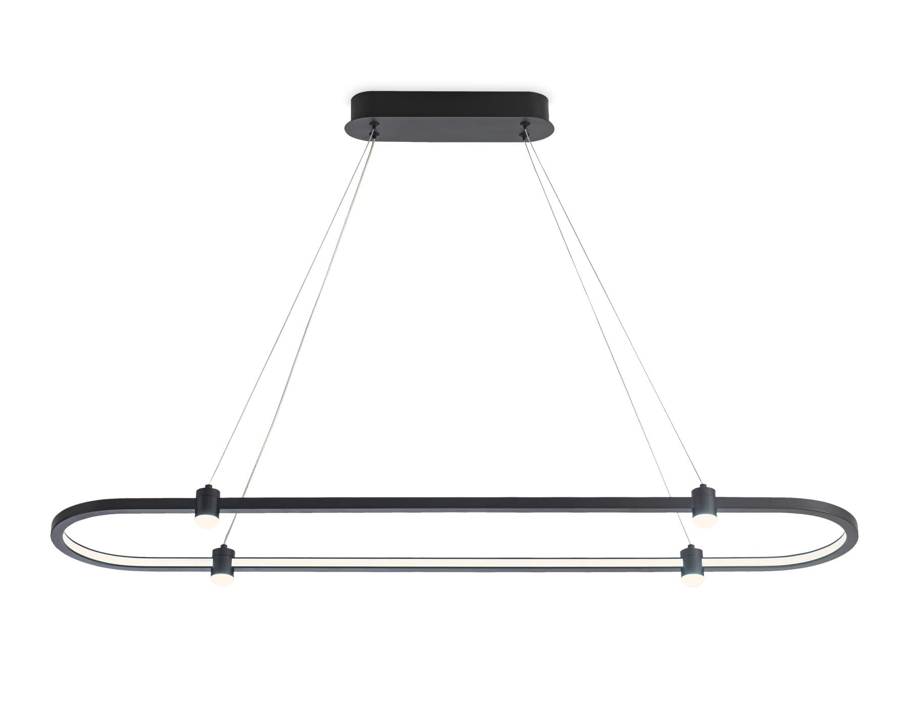 Ambrella Светильник подвесной светодиодный FL5589/1+4 BK черный 30W 3000K/4200K/6400K 1000*200*1300 (без ПДУ) — миниатюра 2