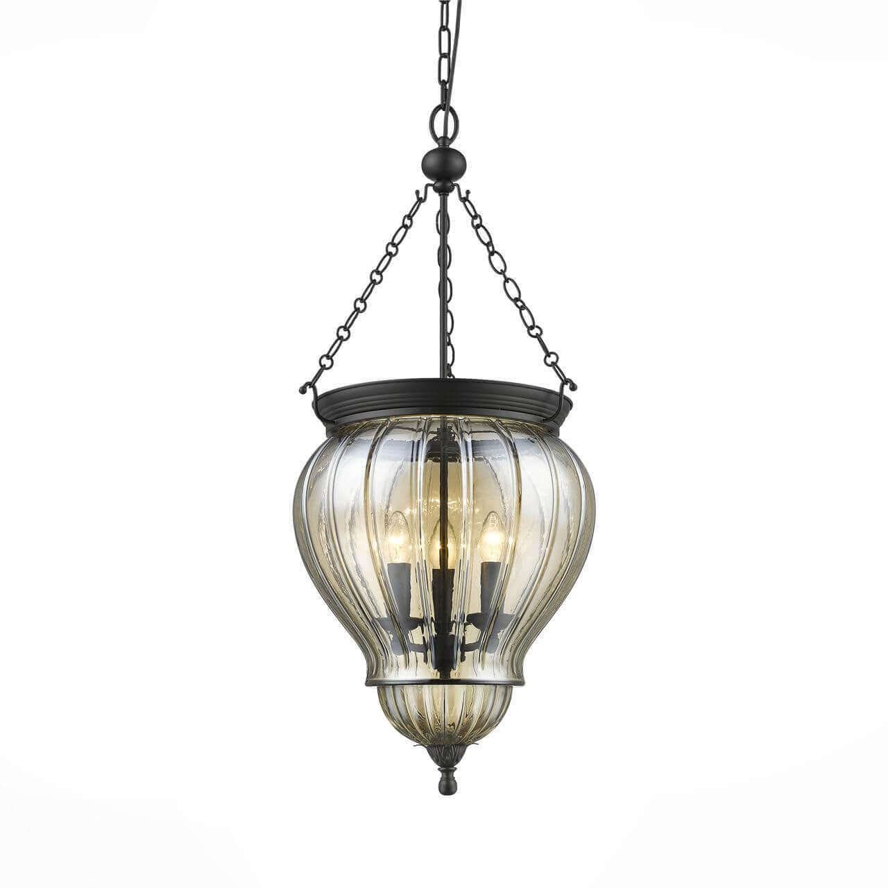 ST LUCE SL317.433.03 Люстра подвесная  Черный/Янтарный E14 3*60W — миниатюра 1