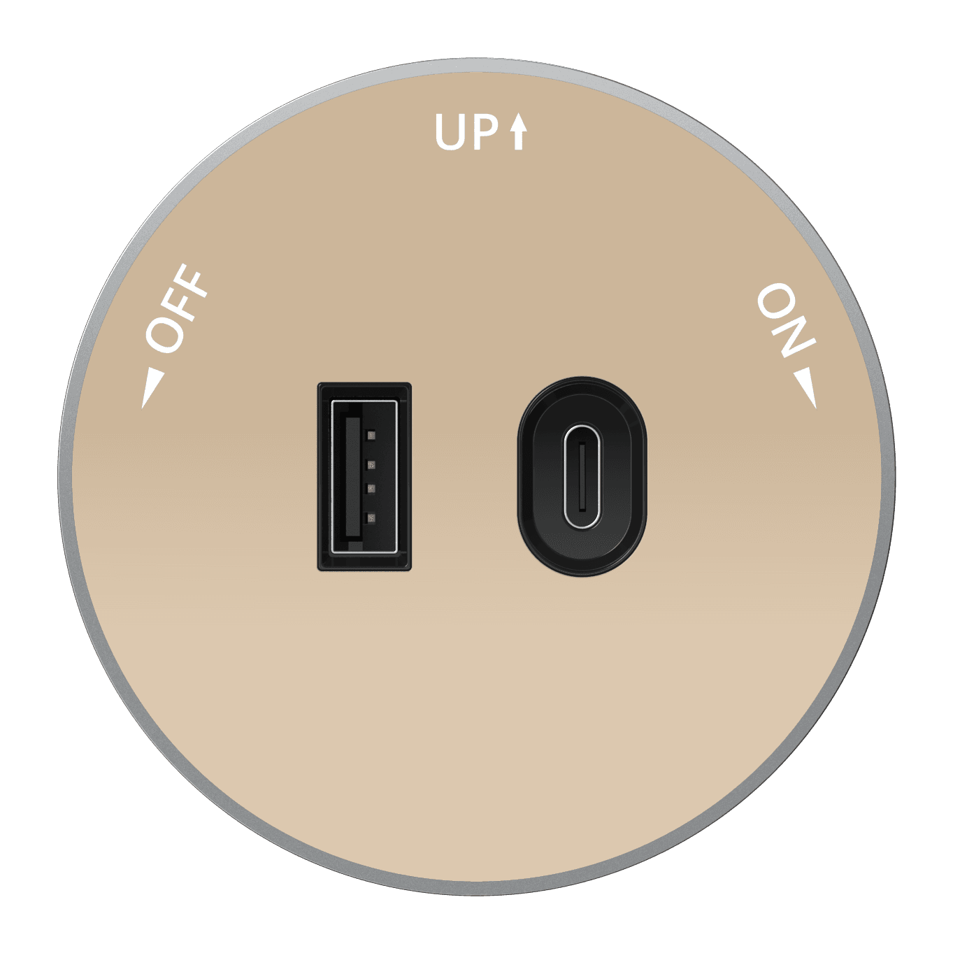 Systeme Electric MultiTrack Песочный Розетка 2хUSB (тип А+С) 18Вт, 5В/3А
