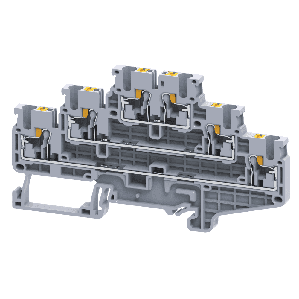 КЭАЗ Клемма 3х-ярусная push-in OptiClip CP3L-2,5-3L-I-серый