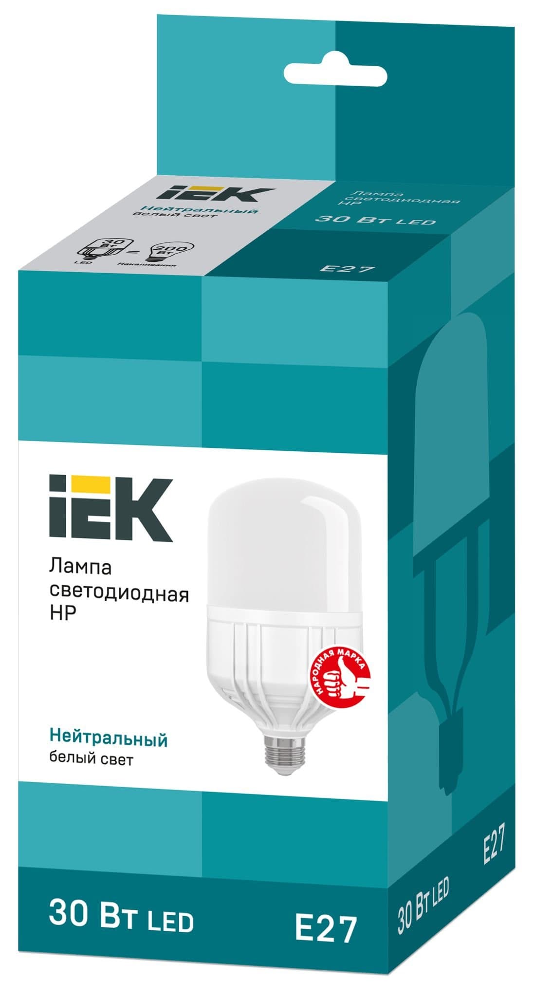 IEK Лампа светодиодная HP 30Вт 230В 4000К E27 — миниатюра 3