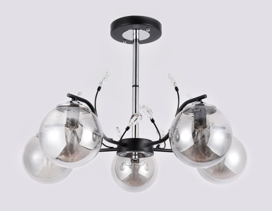 Ambrella Подвесная люстра TR9073/5 BK/SM черный/дымчатый E14 max 40W D620*420 — миниатюра 3