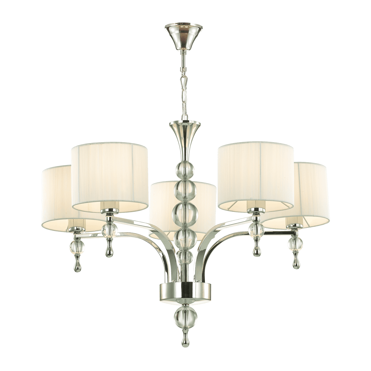 Odeon Light 2005/5 ODL11 543 хром/белый Люстра  E27 5*60W 220V VIGA — миниатюра 2