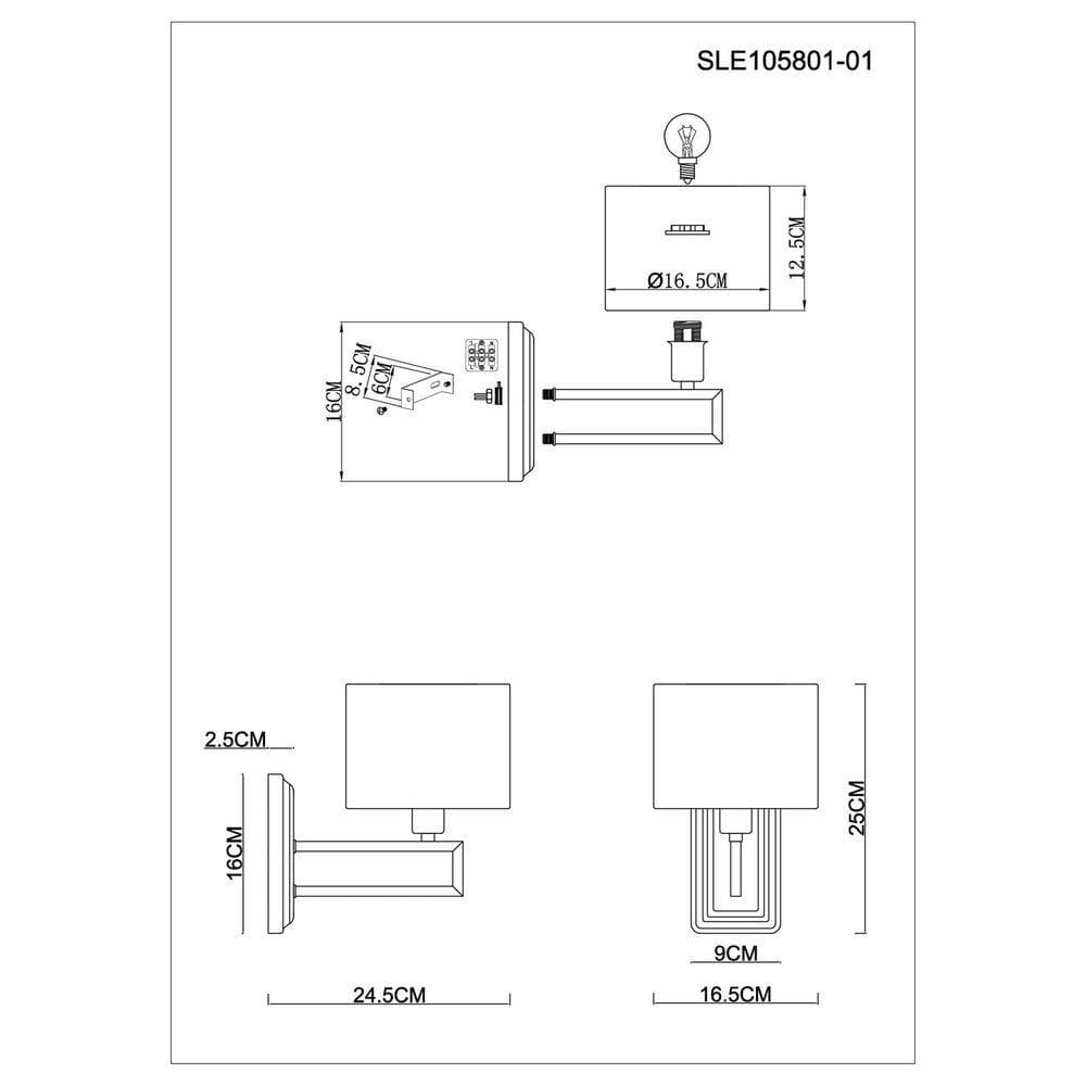 Evoluce SLE105801-01 Светильник настенный Матовое золото/Белый E14 1*40W — миниатюра 2
