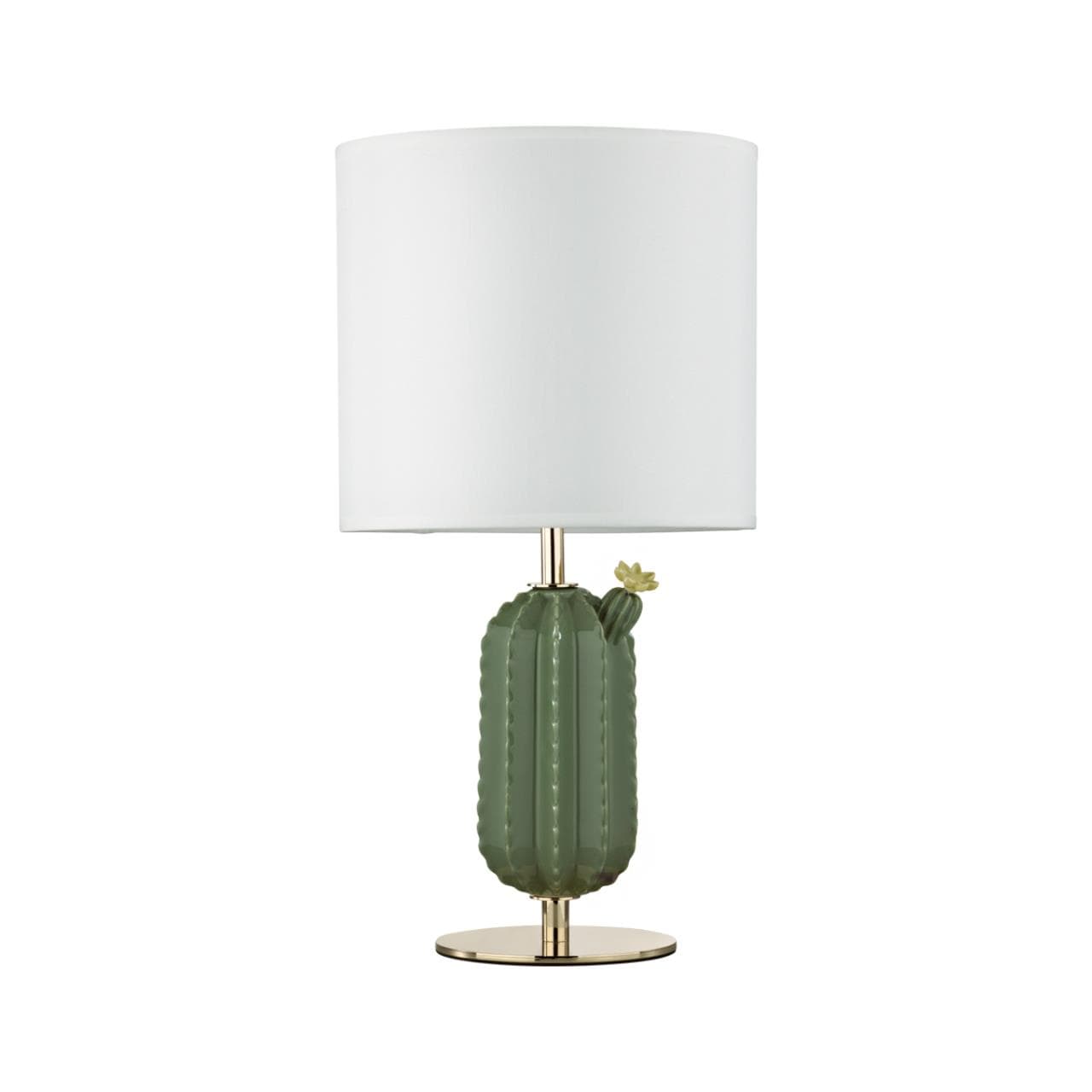 Odeon Light 5425/1T MODERN ODL_EX24 золотой/зеленый/белый/металл/керамика/ткань Настольная лампа E27 1*60W CACTUS