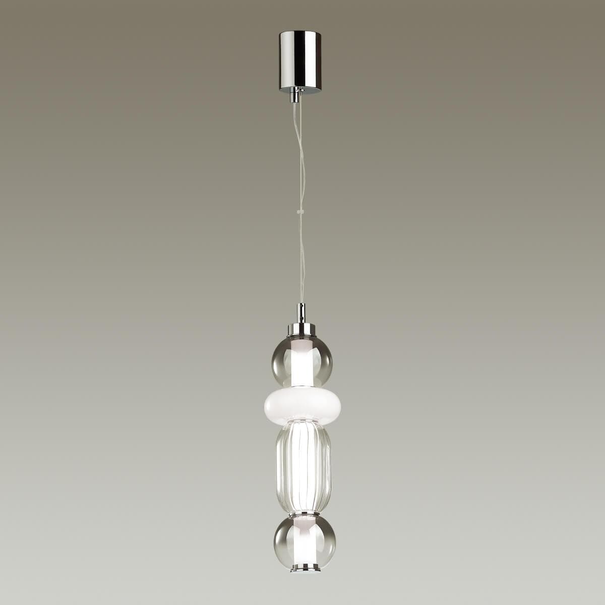 Odeon Light 4827/18L PENDANT ODL21 007 хром/дымчатый/белый/прозрачный Подвес LED 18W BEANS — миниатюра 5