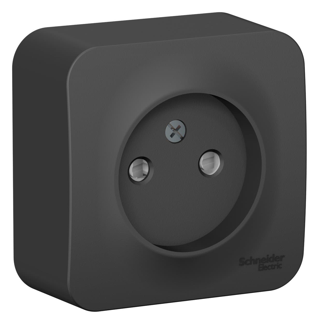 Systeme Electric Blanca наруж Антрацит Розетка б/з со шторками 16А, 250В, изолир. пластина — миниатюра 2