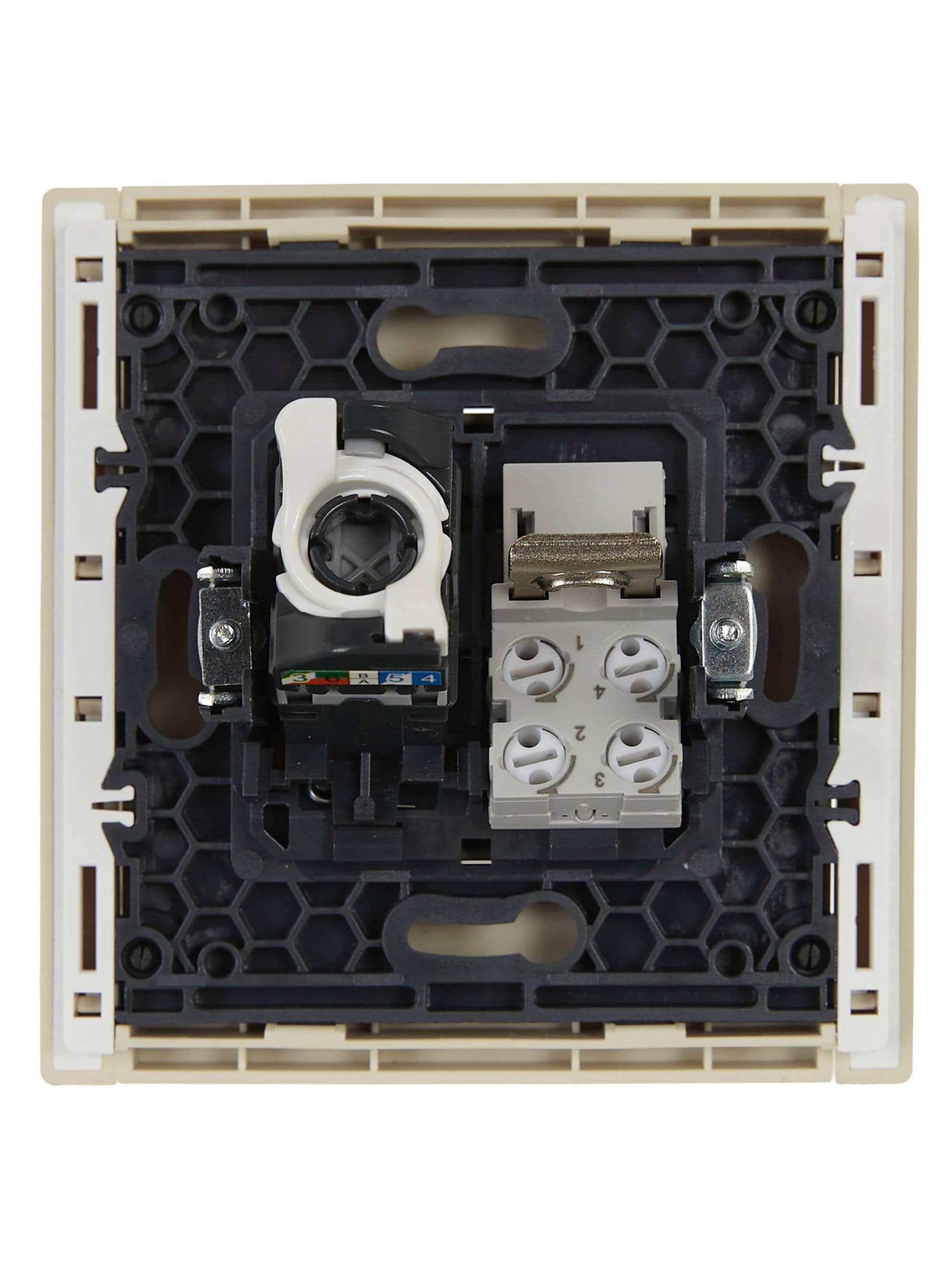 IEK FORTE&PIANO Ваниль Розетка двойная RJ11+RJ45 кат.5E FP435 — миниатюра 3