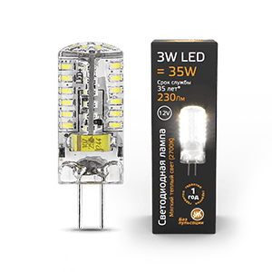 Gauss Лампа G4 12V 3W 230lm 2700K силикон LED 207707103