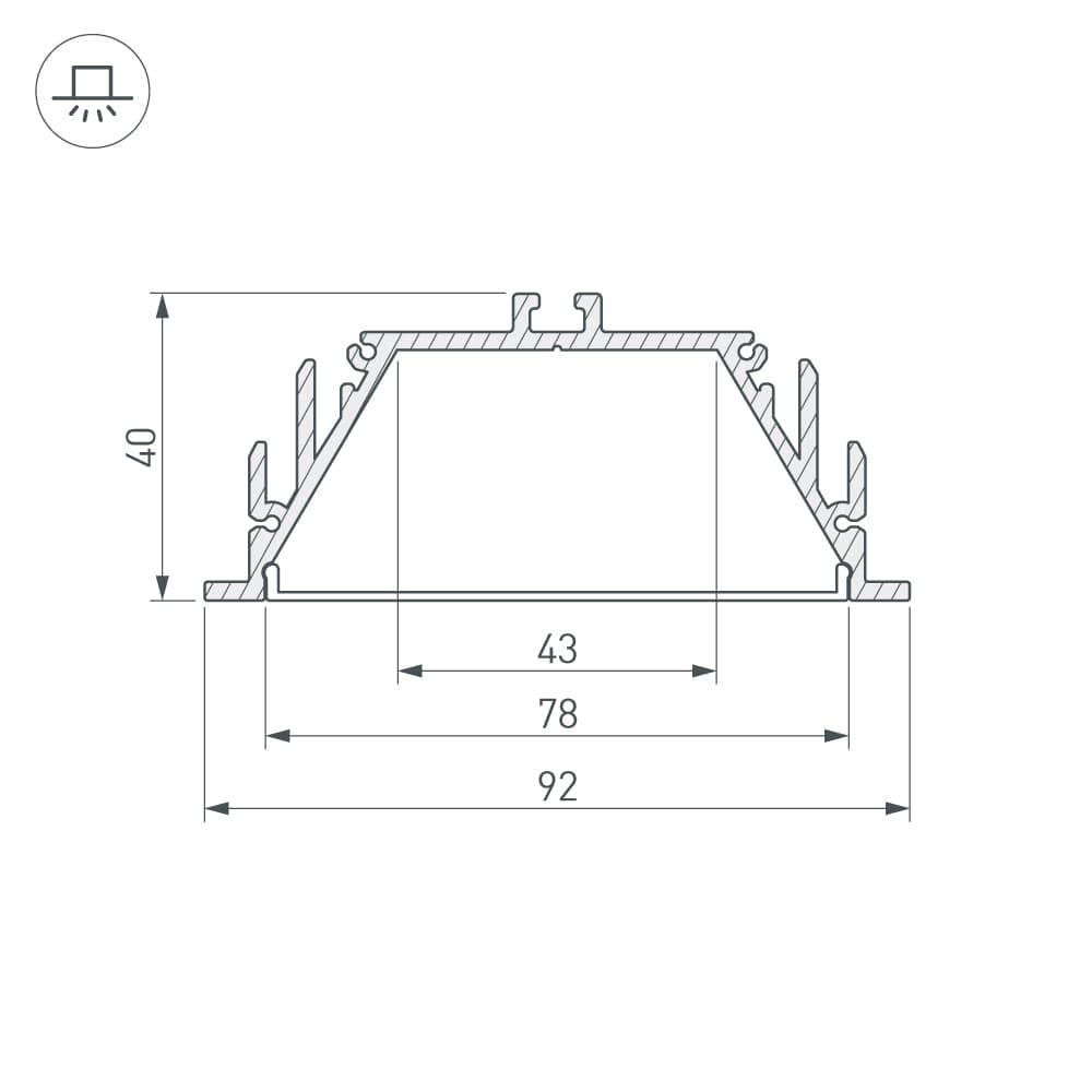 Arlight Профиль с экраном ALU-POWER-RW80F-2000 ANOD+FROST (Алюминий) 016472 — миниатюра 3