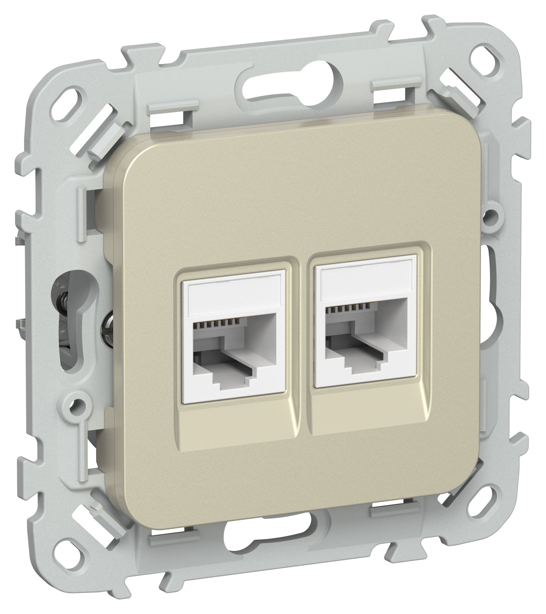 IEK FLITE Шампань Розетка 2-местная компьютерная RJ45 категория 5Е UTP