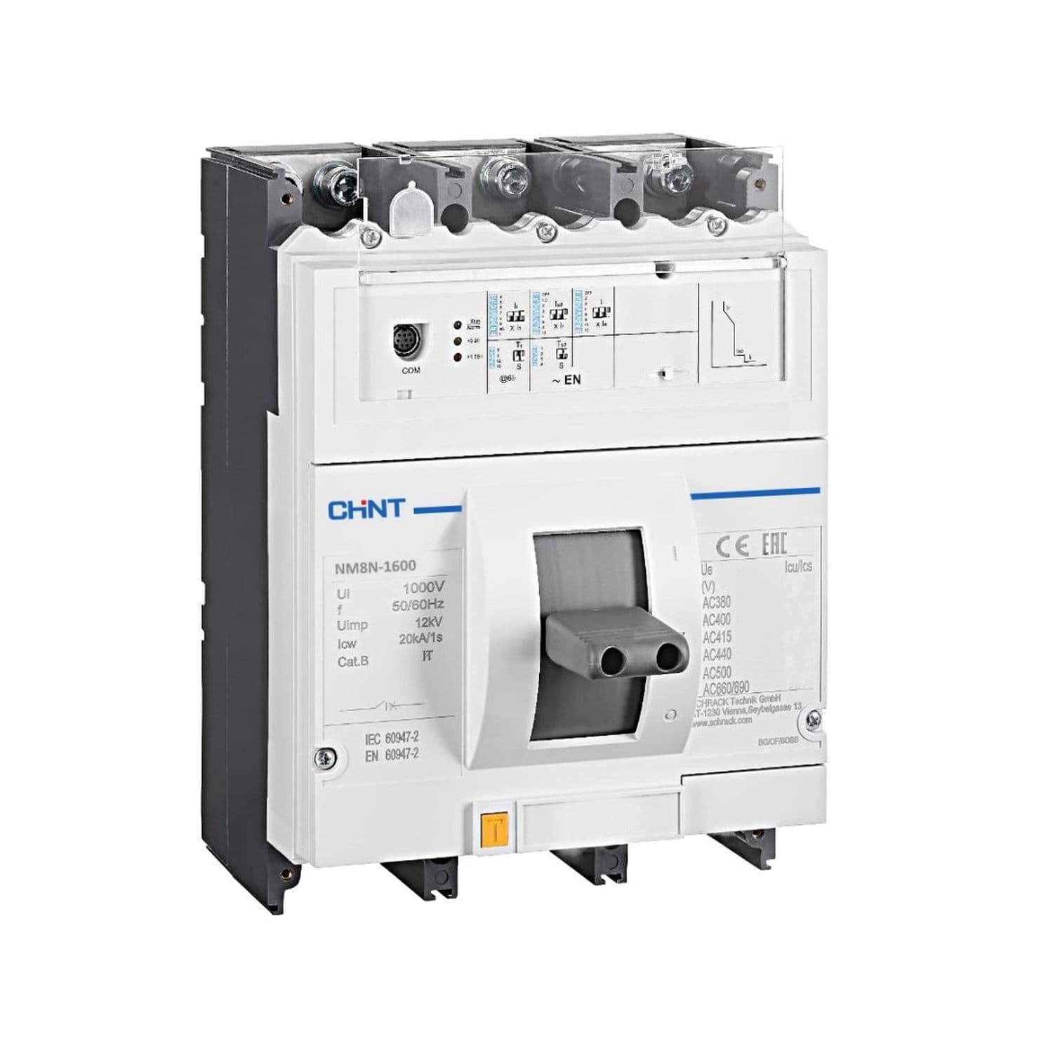 CHINT Авт. выкл. NM8NDC-1600C TM 4P 1250А 36кА с рег. термомаг. расцепителем (R)
