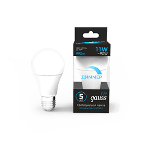 Gauss Лампа A60 11W 990lm 6500К E27 диммируемая LED 102502311-D — миниатюра 1