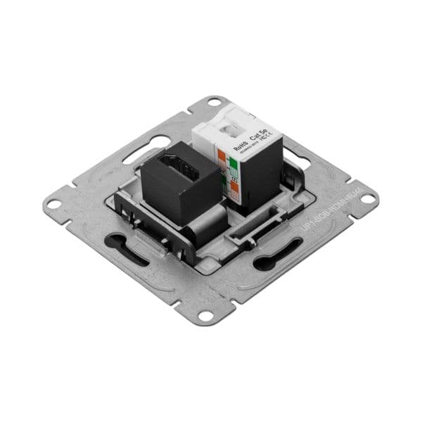 EKF Механизм розетки HDMI+RJ45 (cat5), чёрный Эпика — миниатюра 10