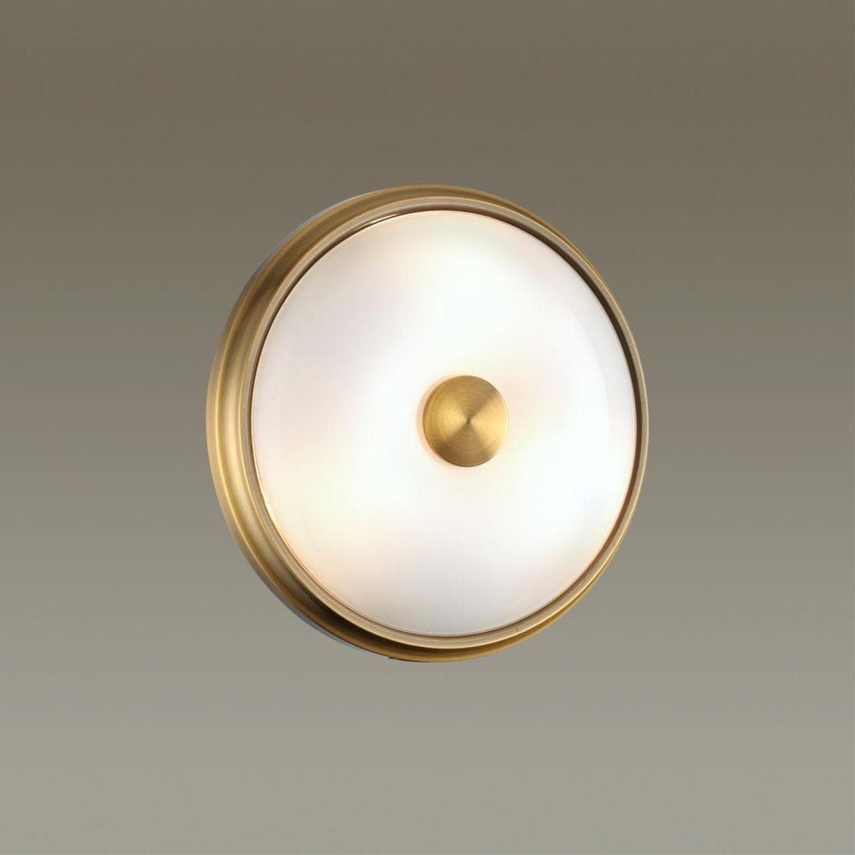 Odeon Light 4956/2 WALLI ODL22 511 античн.бронза/металл/белый/стекло Настенно-потолочн.светильн. E14 2*40W PELOW — миниатюра 4