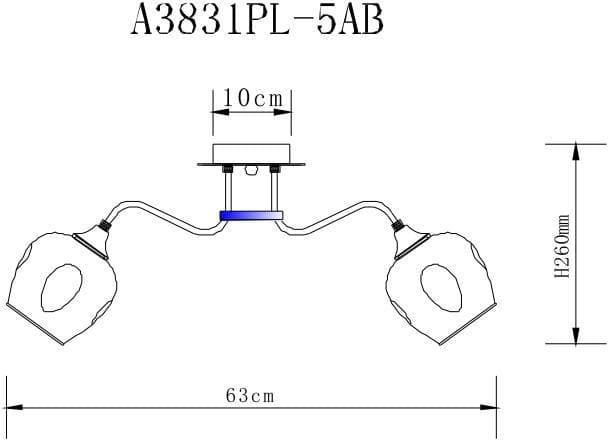 Arte Lamp A3831PL-5AB Люстра потолочная — миниатюра 3