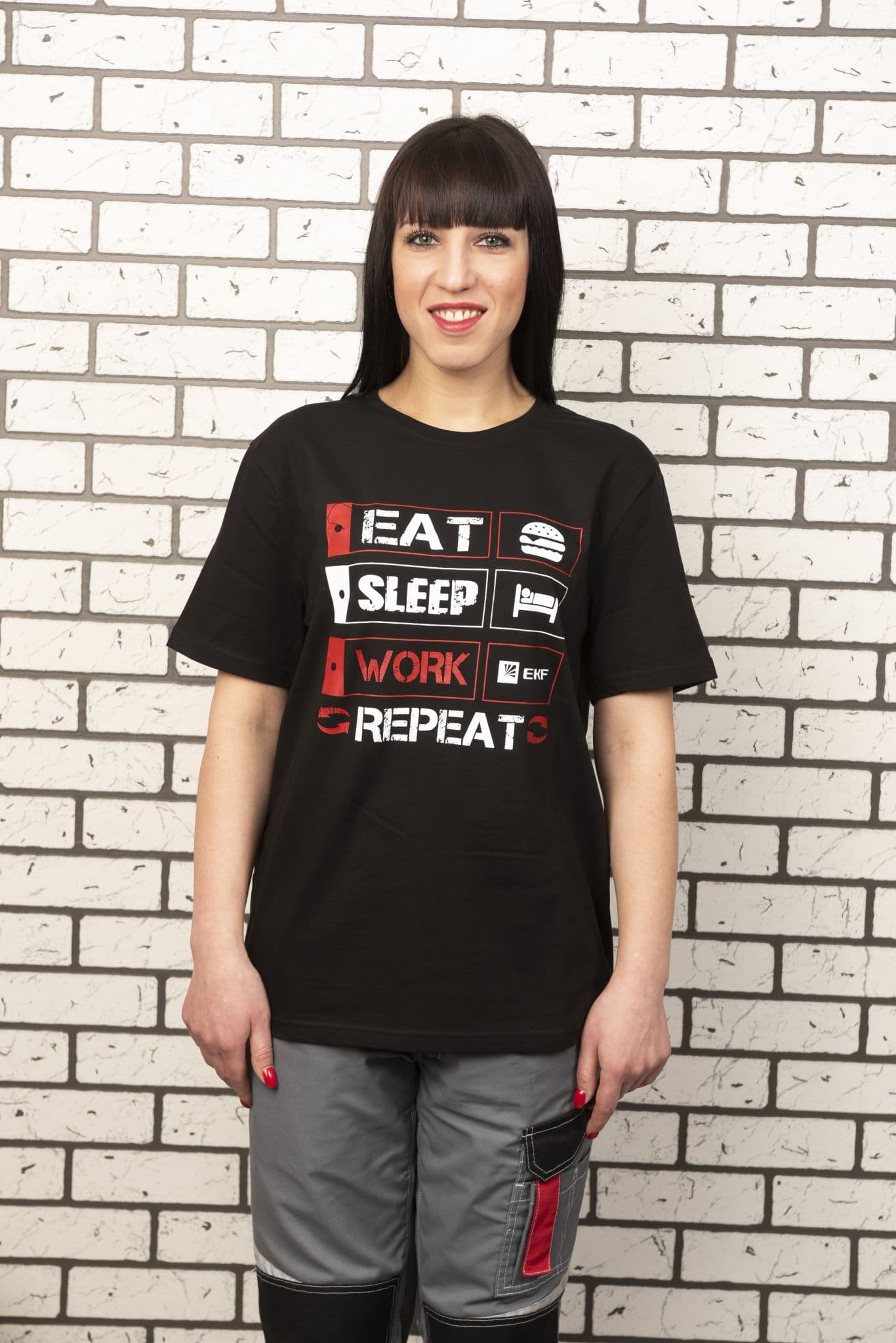 EKF Футболка черная EAT, SLEEP, WORK M — миниатюра 2