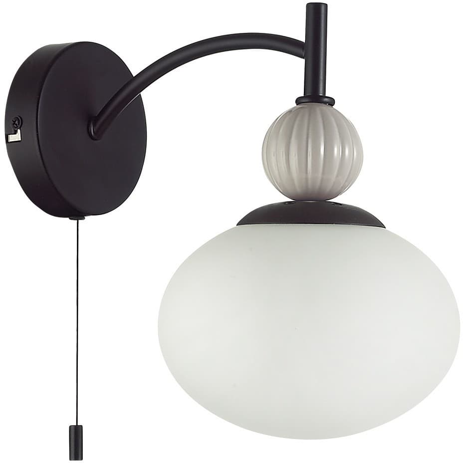 Lumion 8273/1W NEOCLASSI черный/серый/белый, металл/керамика/стекло Бра Е14 1*40W 220V GLORIYA