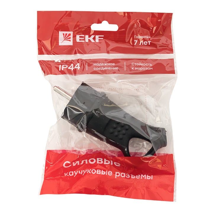 EKF Basic Вилка угловая каучуковая с кольцом 230В 2P+PE 16A IP44 — миниатюра 3