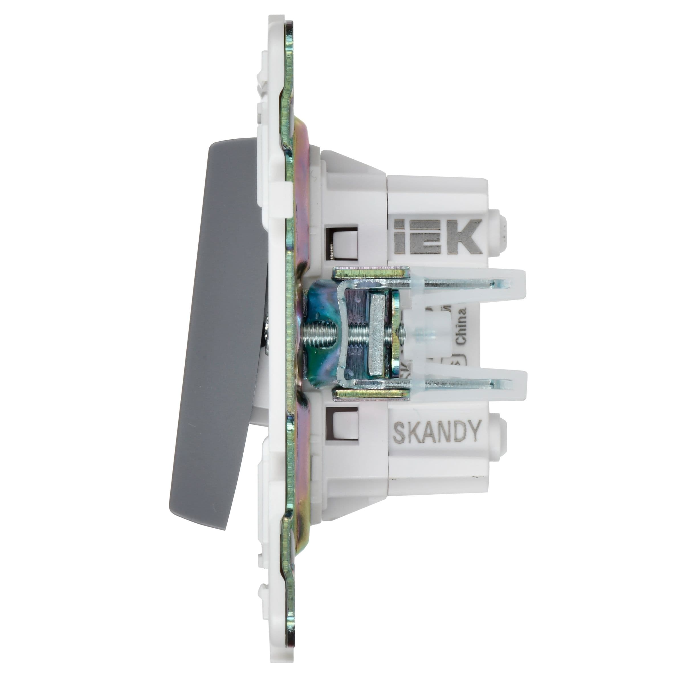 IEK SKANDY Серый Выключатель 2-клавишный перекрестный 10А SK-V06Gr — миниатюра 3