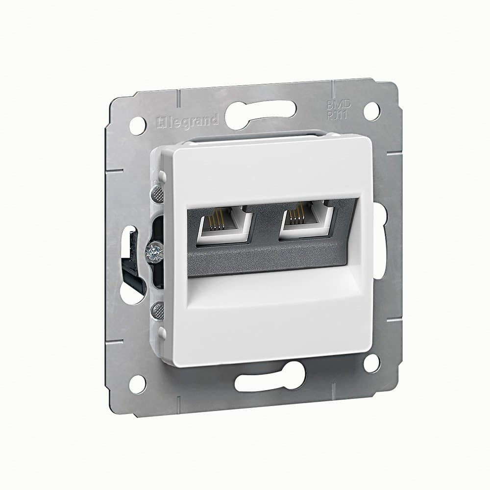 Legrand DIY Cariva Бел Розетка ТЛФ 2-ая 695951 — миниатюра 1