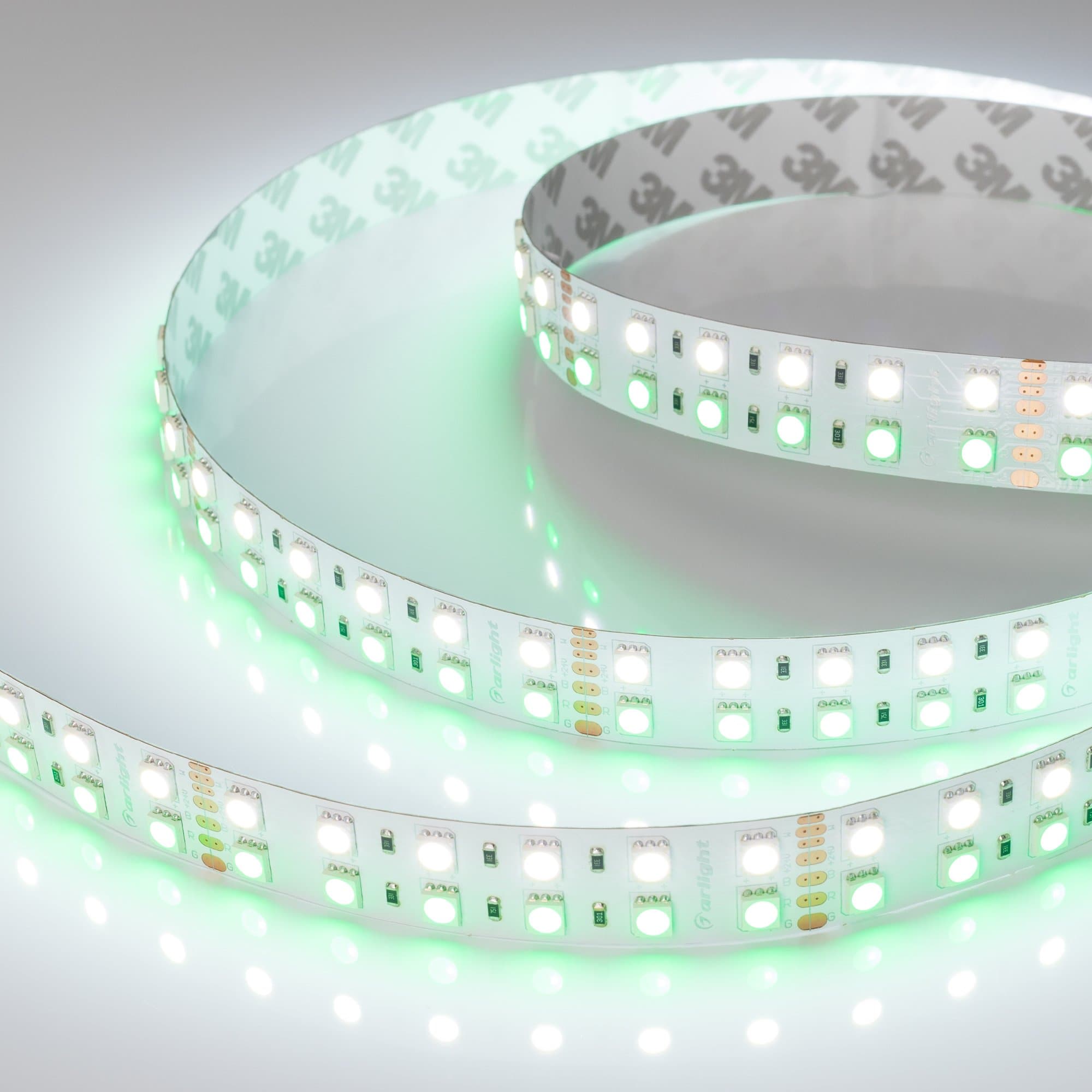 Arlight Светодиодная лента RT 2-5000 24V RGB-White 2x2 (5060, 720 LED, LUX) (32 Вт/м, IP20) 011823(1) — миниатюра 5