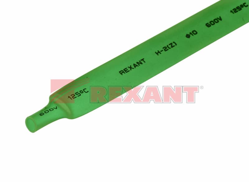 10.0 / 5.0 мм 1м термоусадка зеленая Rexant 21-0003 — миниатюра 2