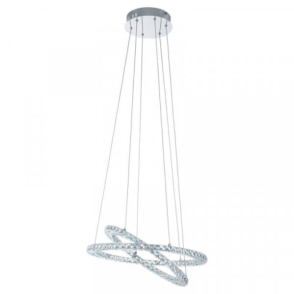 Eglo Подвес LED VARRAZO, 29,6W (LED), Ø550, H1200, сталь, хром/хрусталь, прозрачный 31667