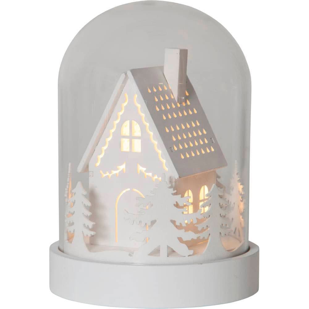 Eglo 064-92 Светильник KUPOL, 3X0,06W (LED), 4,5V, 12,5х17,5см, дерево, белый, стекло, прозрачный, 3x АА