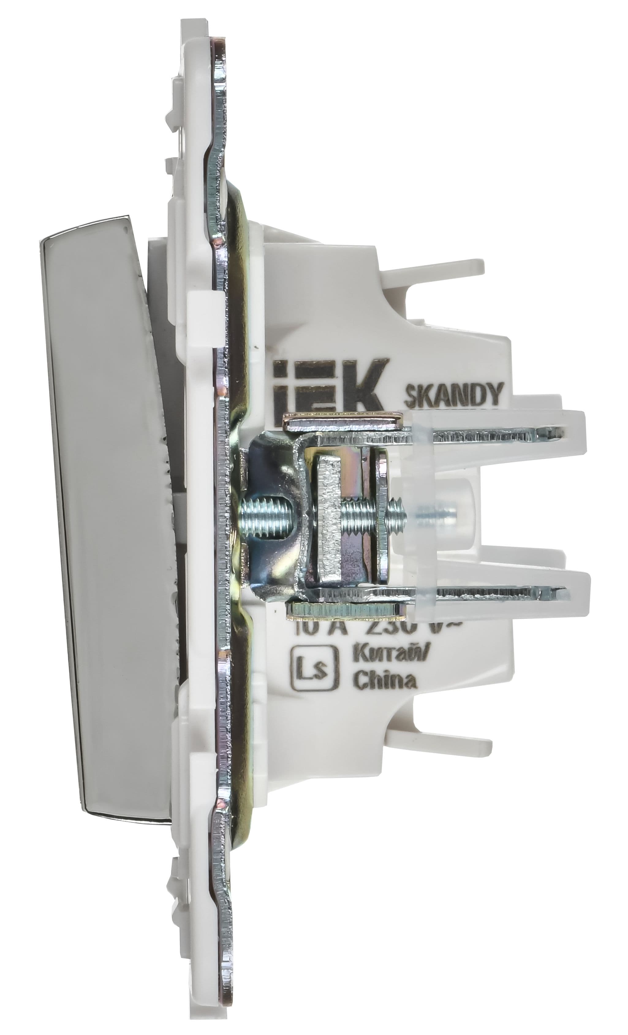 IEK SKANDY Никель Выключатель жалюзи 10А SK-V12N — миниатюра 4