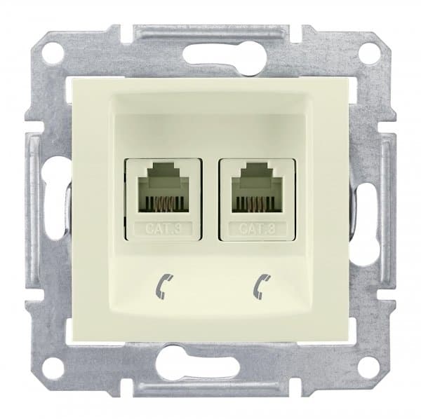 SE Sedna Беж Розетка ТЛФ 2-ая RJ11 SDN4201147 — миниатюра 1
