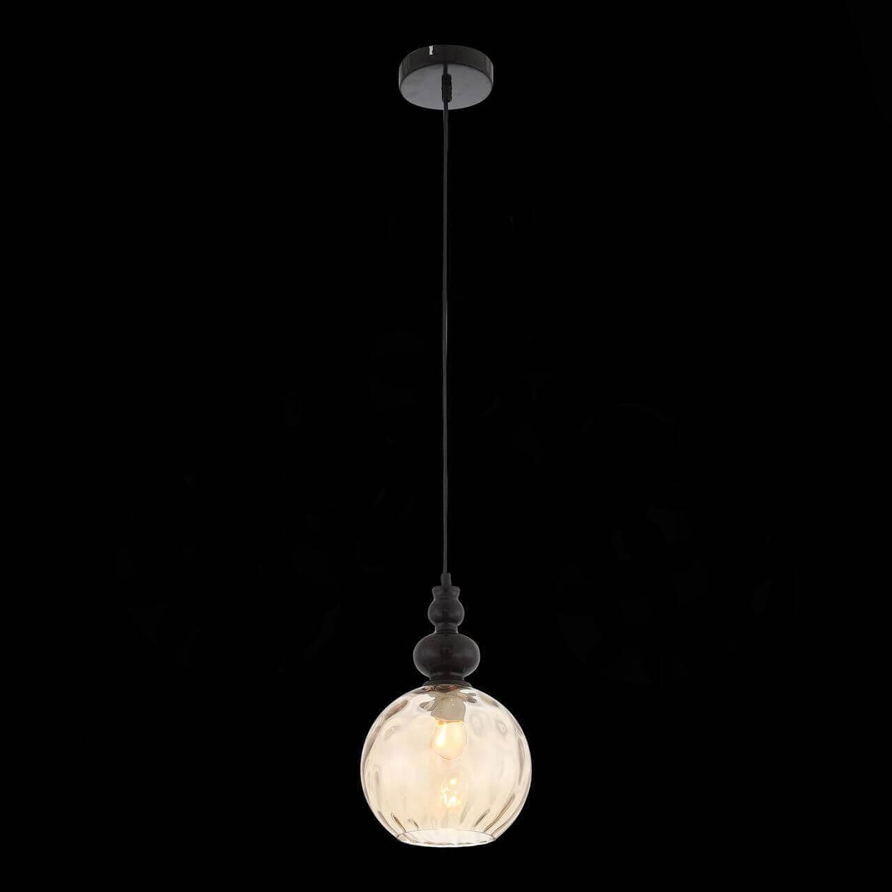 ST LUCE SL374.313.01 Подвес  Черный/Янтарный E27 1*40W — миниатюра 2
