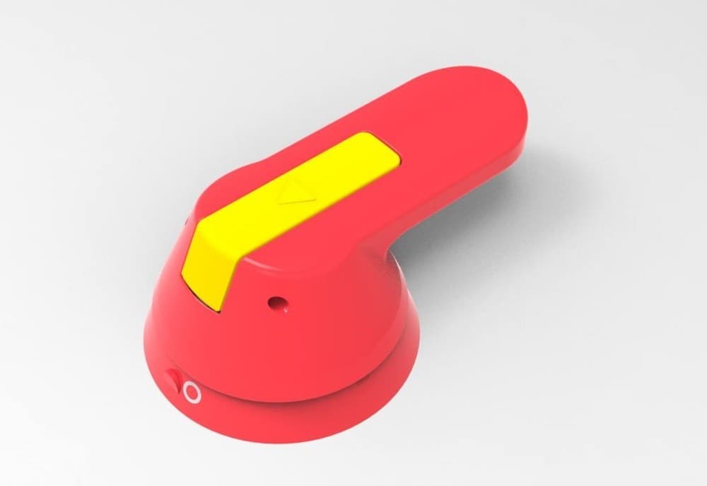 Systeme Electric ВЫНОСНАЯ КОРОТКАЯ КРАСНО-ЖЁЛТАЯ ПОВОРОТНАЯ РУКОЯТКА ДЛЯ БОКОВОЙ УСТАНОВКИ НА SD160-250