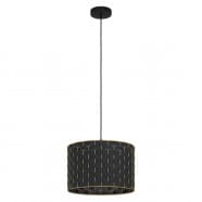Eglo 99524 Подвесной потолочный светильник (люстра) MARASALES, 1x40W, E27, H1100, Ø380, сталь/текстиль, черный/латунь