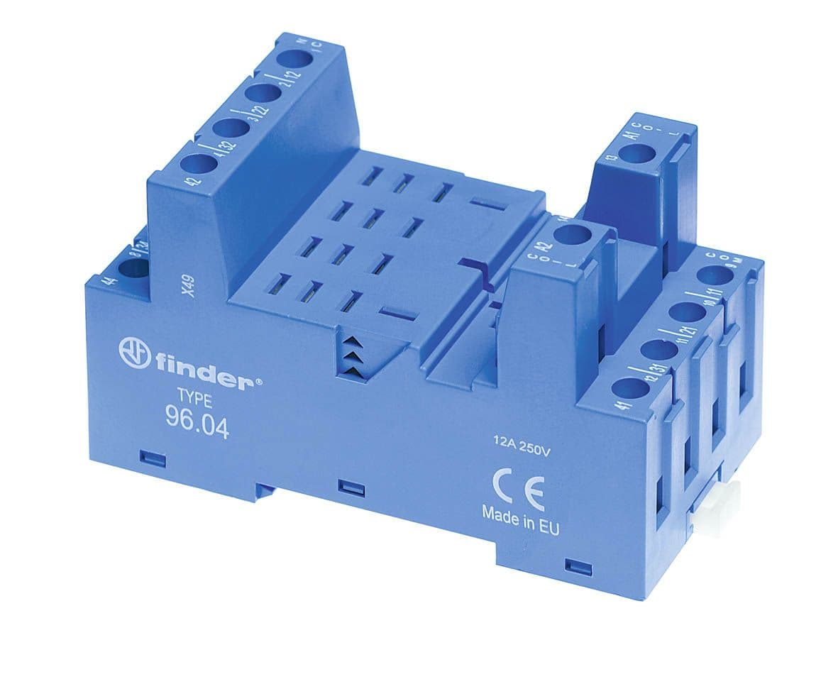Finder Розетка с винтовыми клеммами (с зажимной клетью) 9604SMA