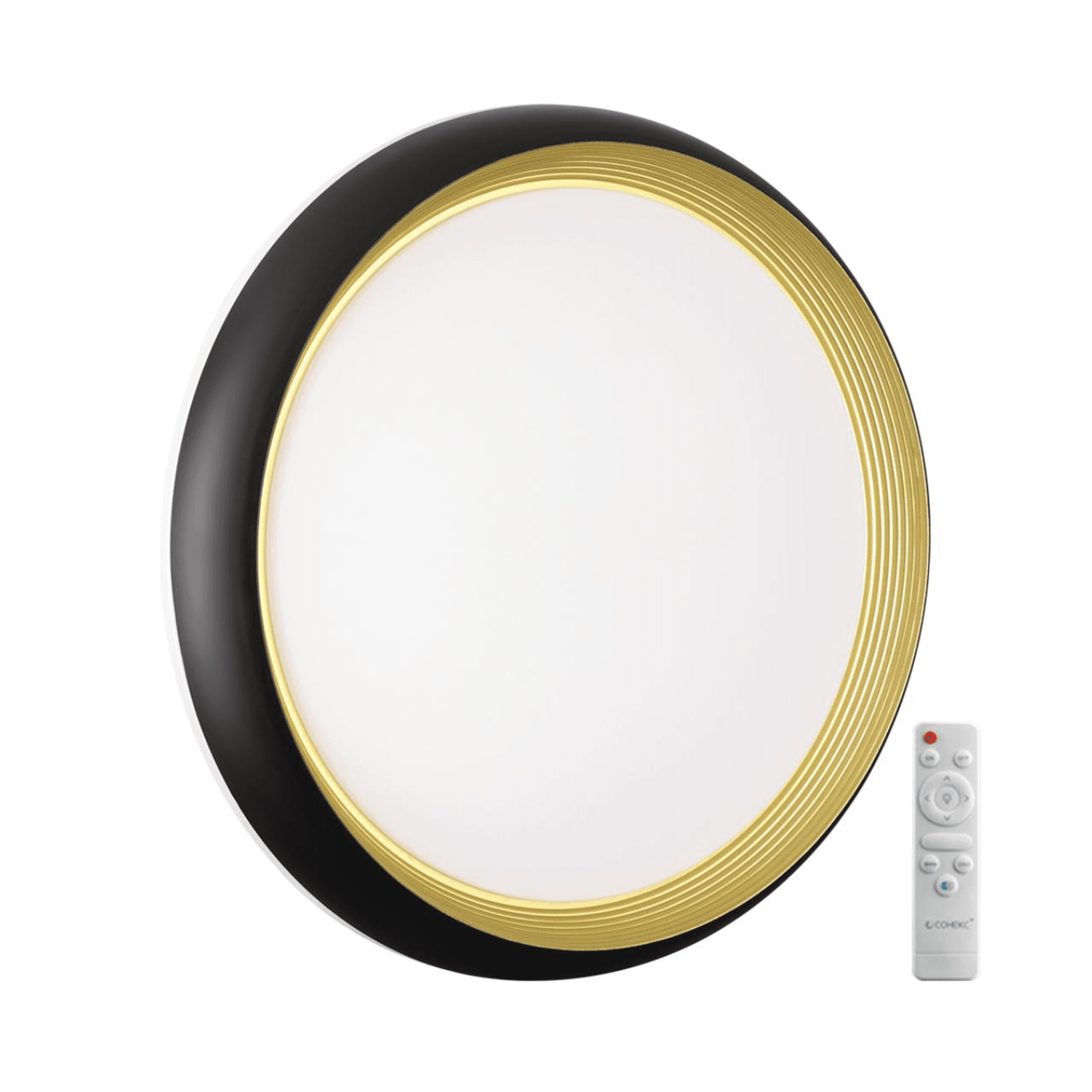Sonex 7651/EL PALE SN Светильник пластик/черный/золотой LED 70Вт 3000-6000К D480 IP43 пульт ДУ TOFIQ BLACK