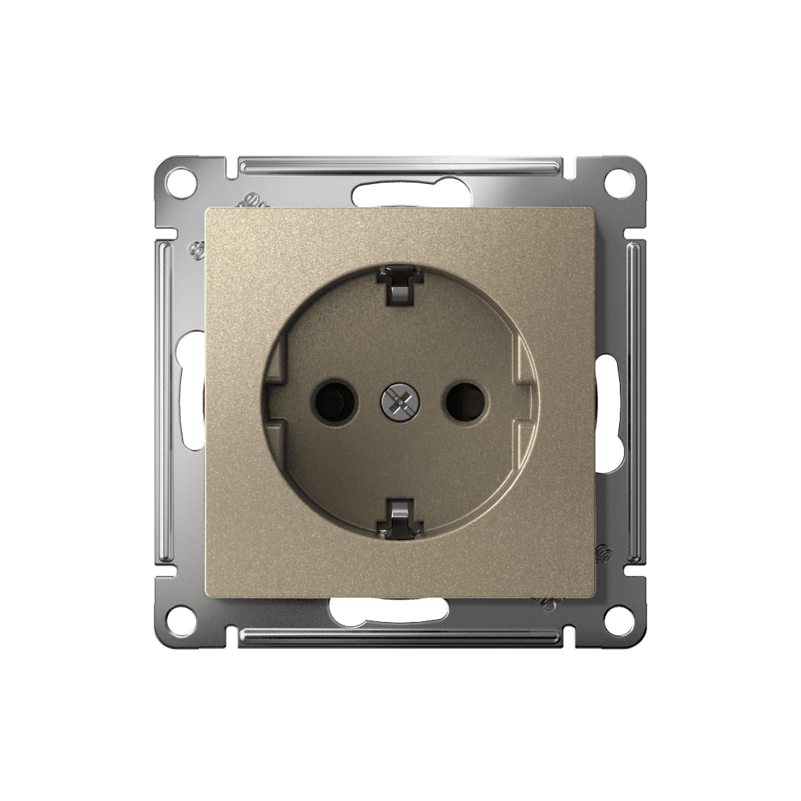 Systeme Electric AtlasDesign Шампань Розетка с заземлением со шторками, 16А, мех., быстрозажим. клем. — миниатюра 5