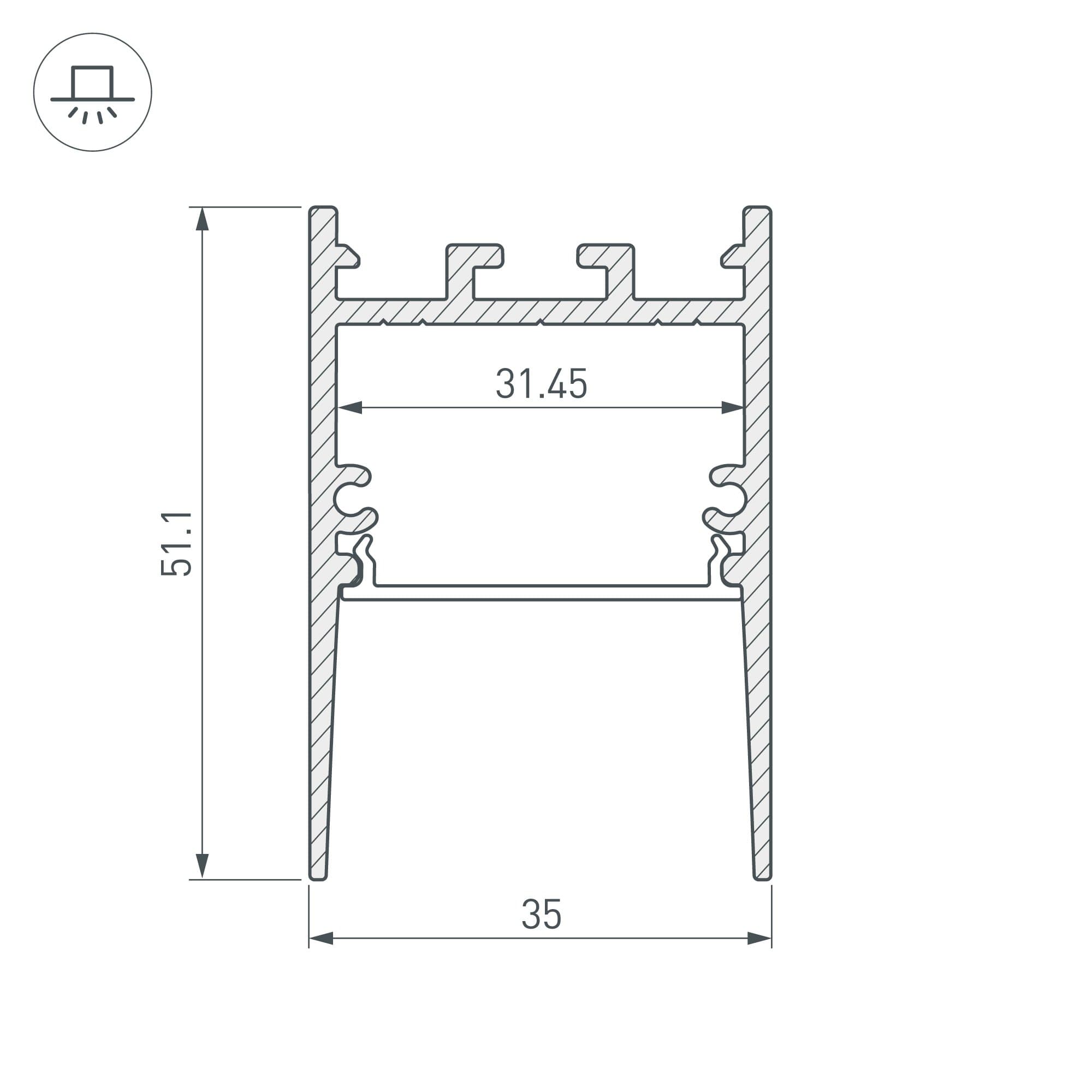 Arlight Профиль SL-COMFORT-3551-2000 ANOD BLACK (Алюминий) 031730 — миниатюра 4