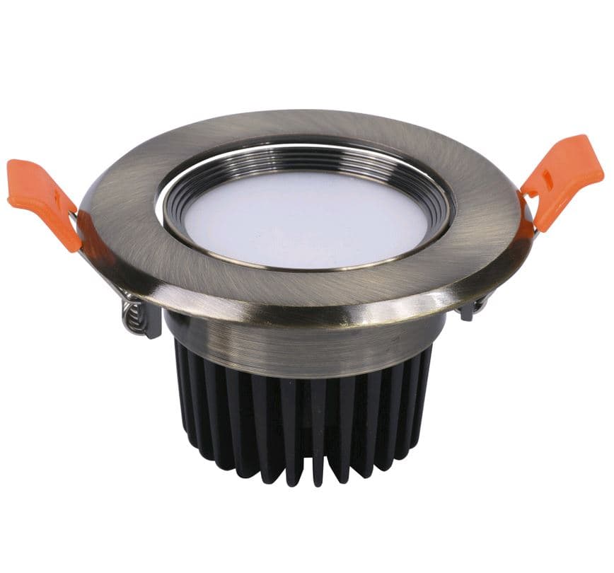 Kink Light 2154,20 Светильник встраиваемый бронзовый d9 h6,5 Led 7W (4000K)
